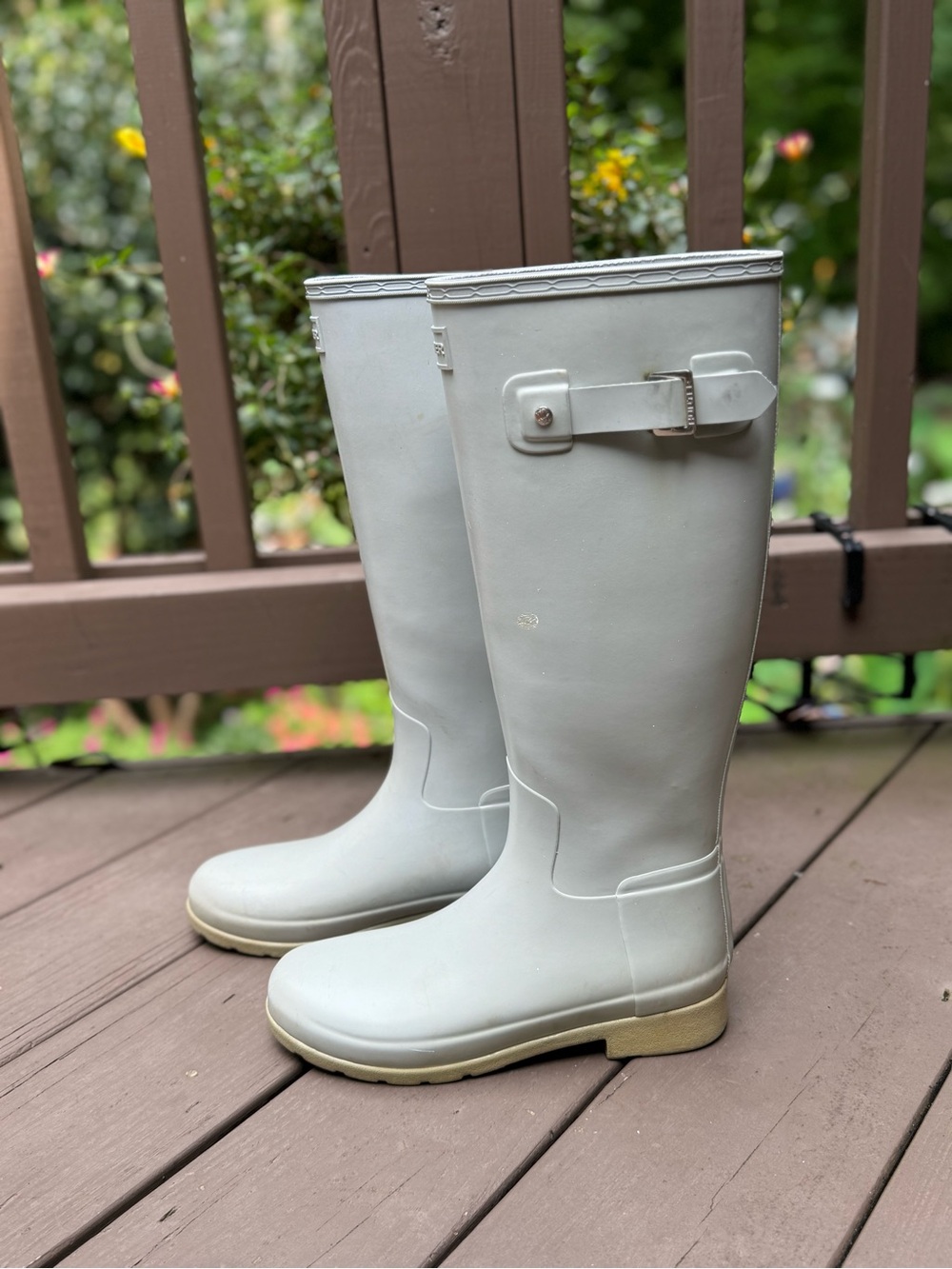 Hunter Original Tall Women's Refined GLOSS Tall Rain Boots Stormy Gray Size 7 - Picture 4 of 15